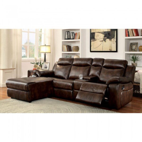 Hardy Sectional w/ Console CM6781BR By Furniture of America 9