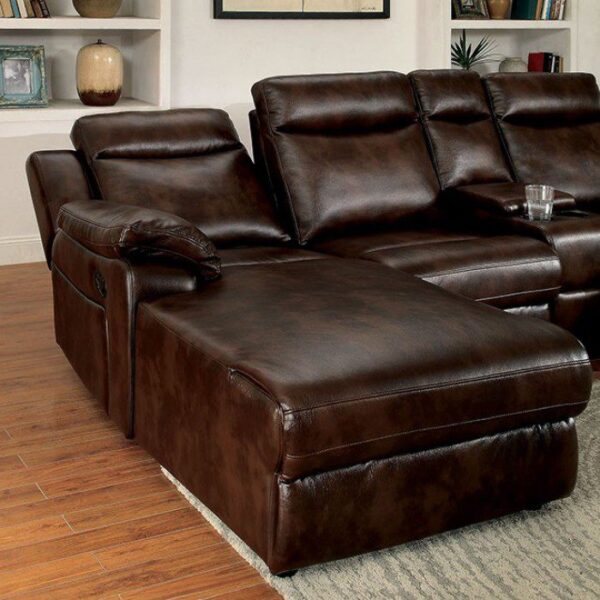 Hardy Sectional w/ Console CM6781BR By Furniture of America 11