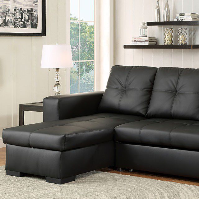 Denton Sectional CM6149BK-LTR By Furniture of America