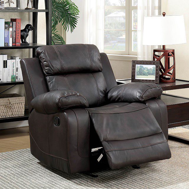 Dark Brown Pondera Recliner CM6568-CH BY Furniture of America