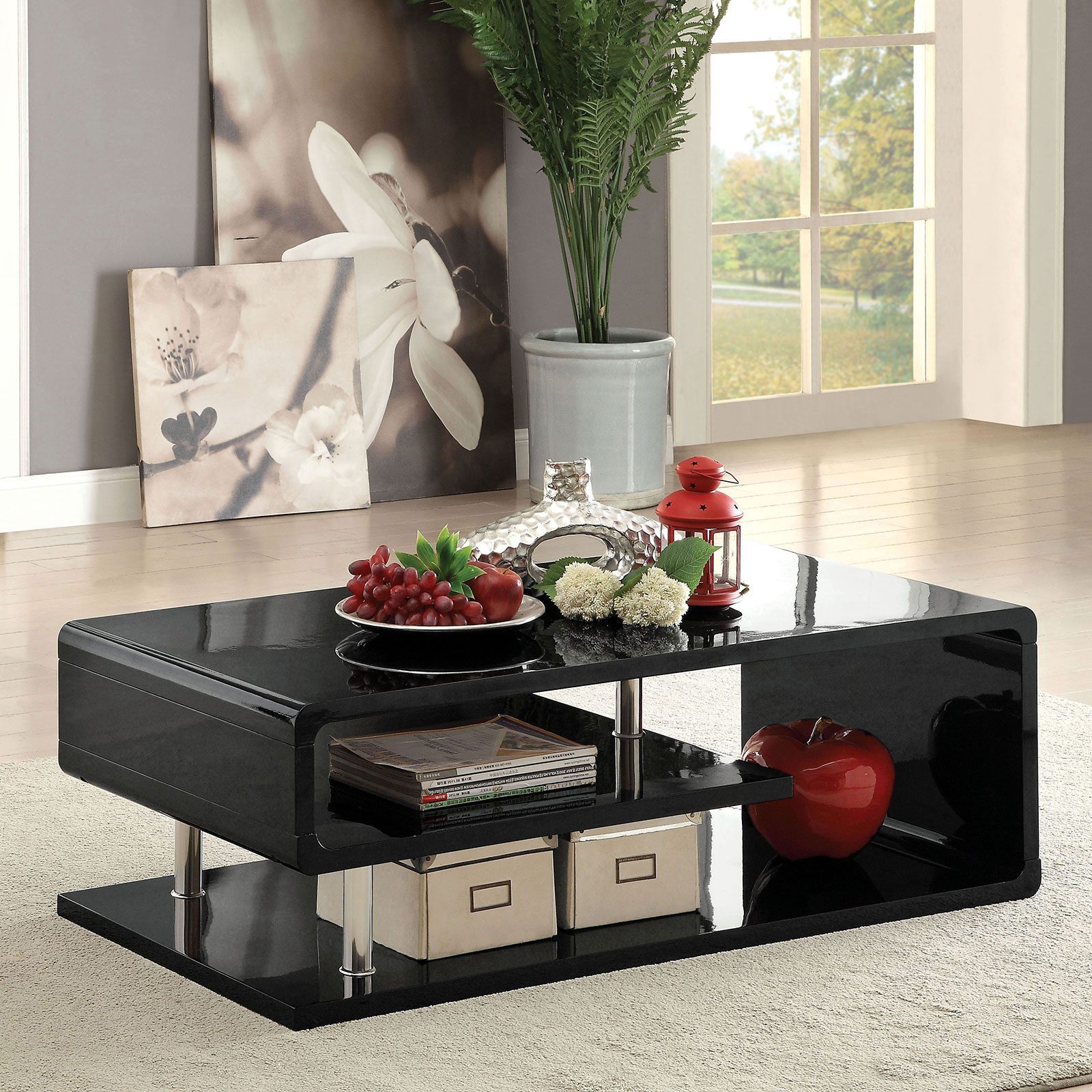 Ninove Coffee Table, Black CM4057BK-C By Furniture of America