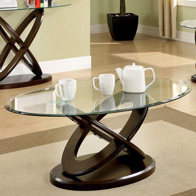 Atwood Oval Coffee Table CM4401C By Furniture of America 6