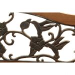 Contemporary Oak & Black Cast Iron Patio Bench CM-OB1806 By Furniture of America 11