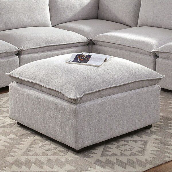 Light Gray Arlene Ottoman CM6547-OT By Furniture of America 6