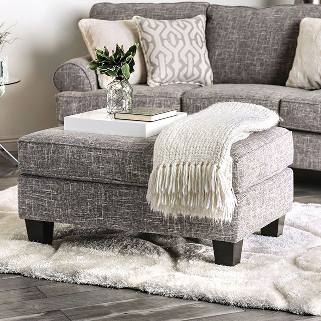 Gray Pierpont Ottoman SM8012-OT By Furniture of America