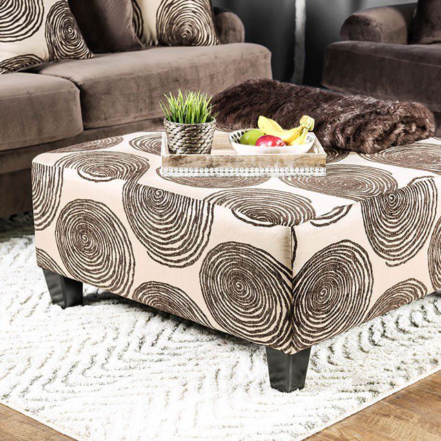 Brown Bonaventura Ottoman SM5142BR-OT By Furniture of America