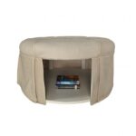 Claes Round Ottoman CM-BN6175BG By Furniture of America 12