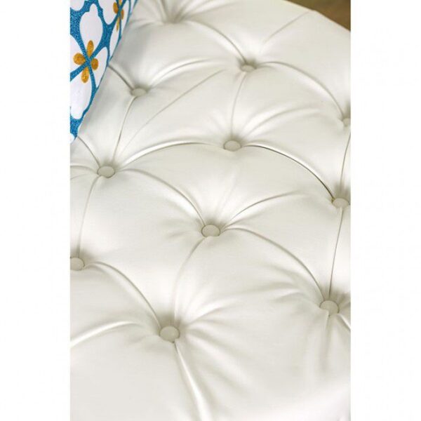 Latoya Round Ottoman CM-AC6289WH By Furniture of America 10
