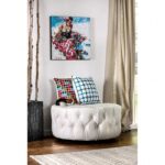 Latoya Round Ottoman CM-AC6289WH By Furniture of America 18
