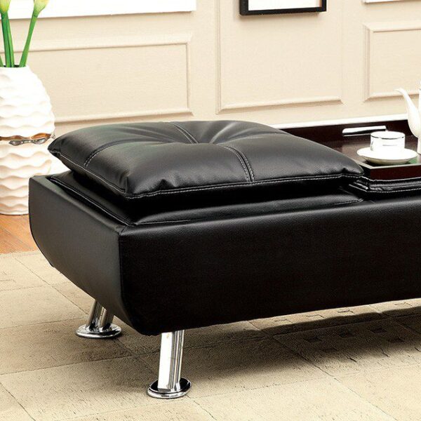 Hauser Ottoman CM2677BK-OT By Furniture of America 7