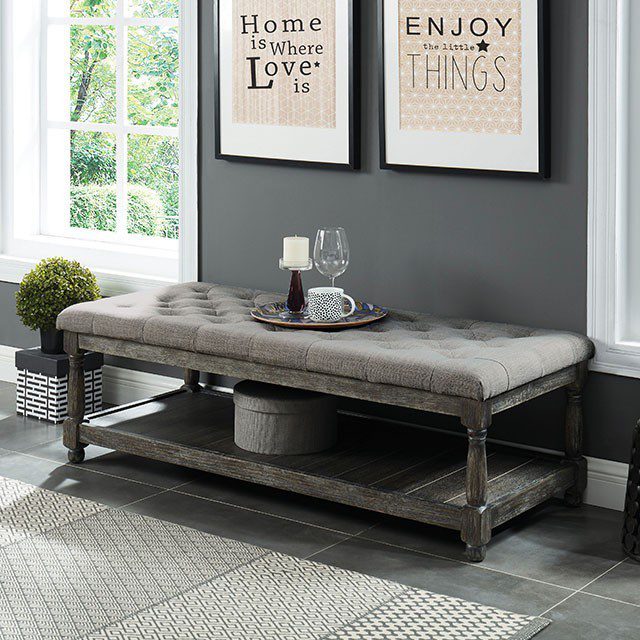 Tanya Bench CM-BN5665GY-3A By Furniture of America