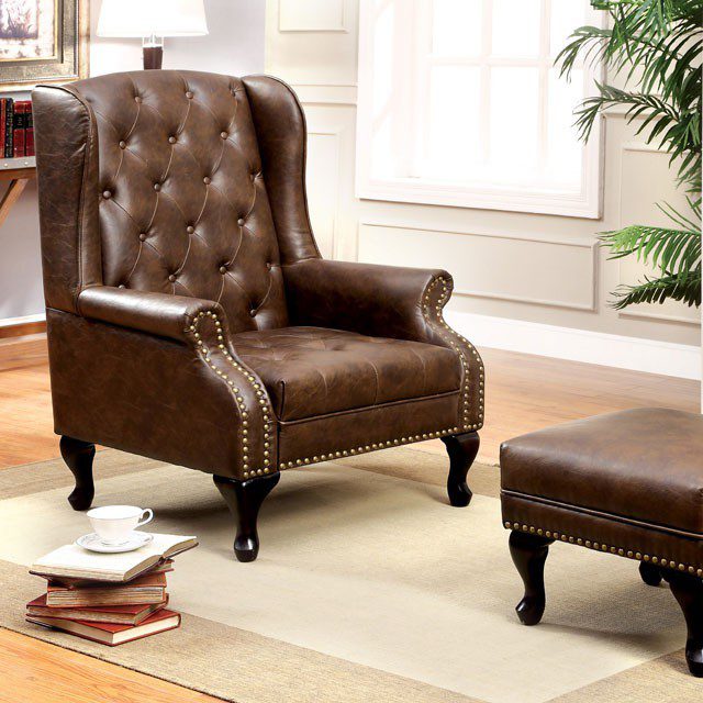 Vaugh Accent Chair CM-AC6801BR By Furniture of America
