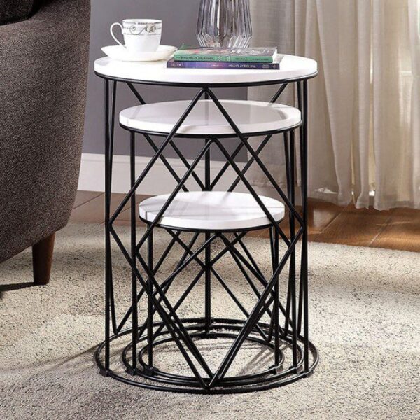 Madyson 3 Pc. Nesting Table FOA-AC340WH-3A By Furniture of America 10