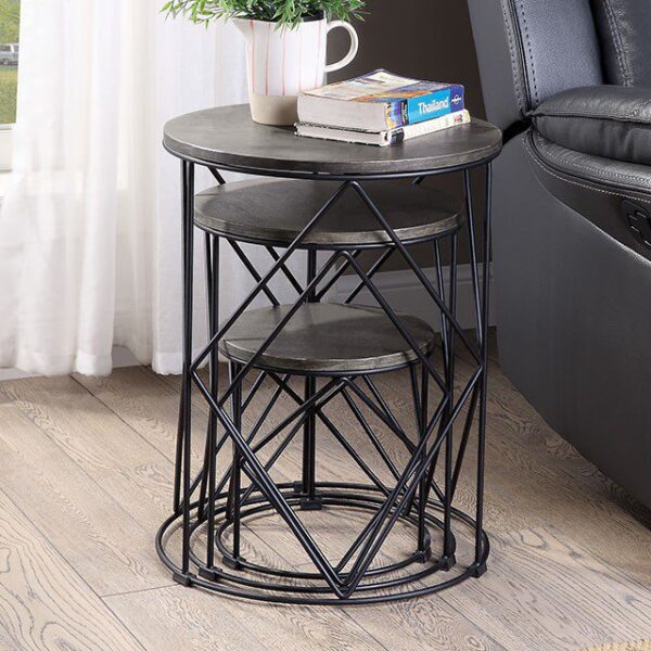 Madyson 3 Pc. Nesting Table FOA-AC340WN-3A By Furniture of America 6