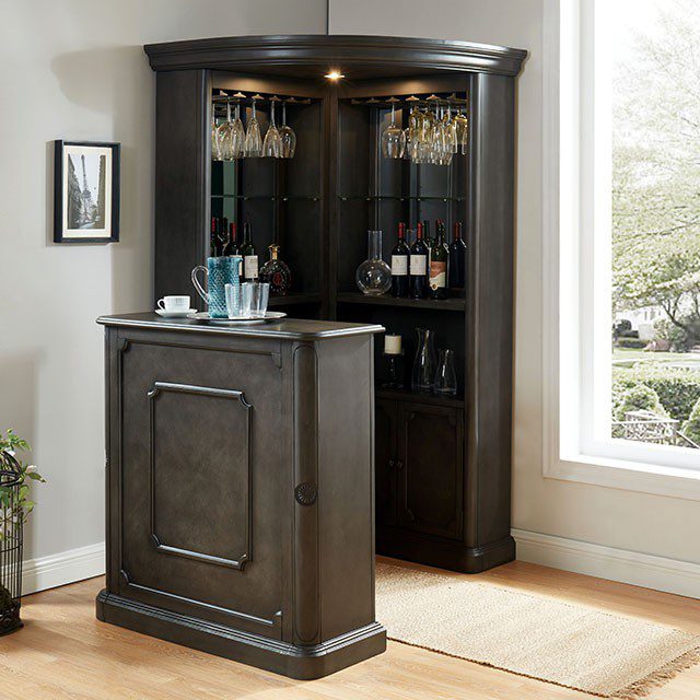 Voltaire Corner Curio CM-CR142GY-CURIO By Furniture of America