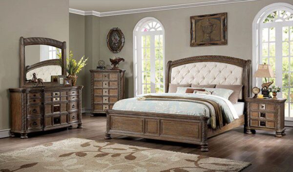 Beige/Rustic Natural Tone Timandra Bed CM7145  By Furniture of America 8