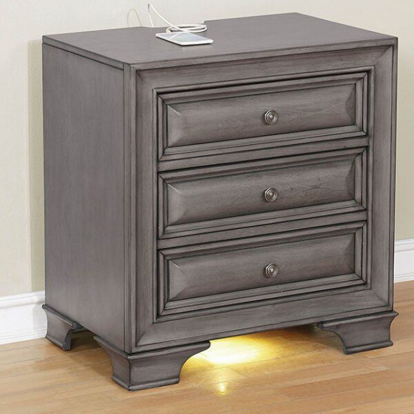 Brandt Night Stand  By Furniture Of America Cm7302Gy-N. Luxury Bedroom Furniture Mobilia Cleopatra 10 Brandt Night Stand  By Furniture of America CM7302GY-N. 10