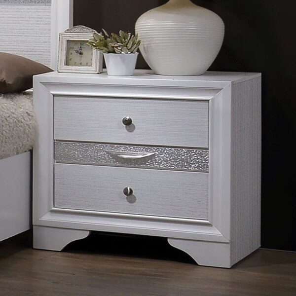 White Chrissy Night Stand CM7552N By Furniture of America 7