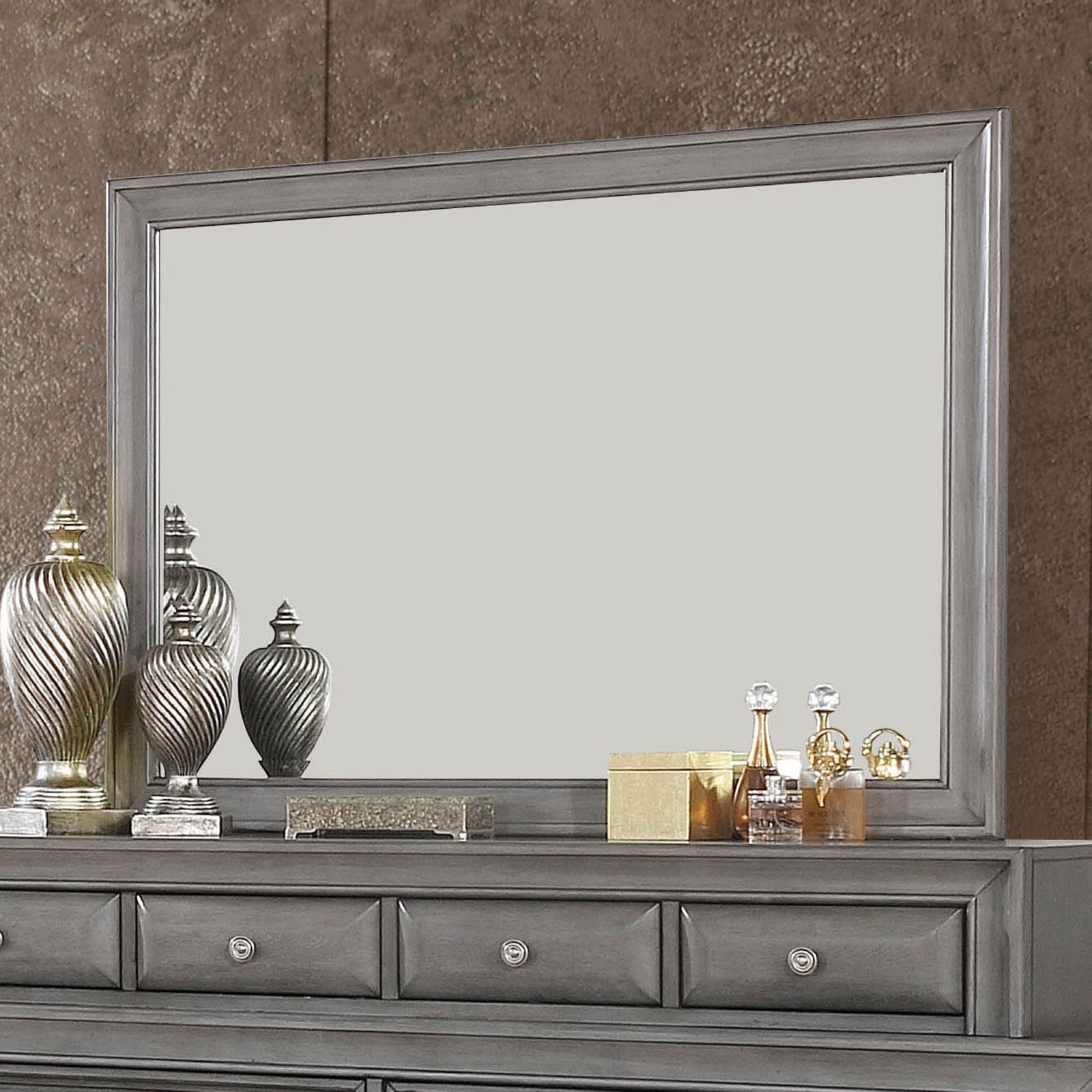 Brandt Mirror Cm7302Gy-M By Furniture Of America Luxury Bedroom Furniture Mobilia Cleopatra 8 Brandt Mirror CM7302GY-M By Furniture of America 8