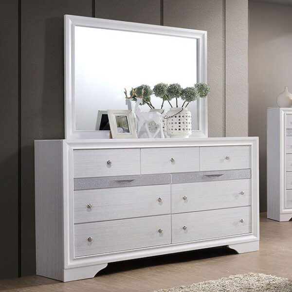 White Chrissy Dresser CM7552D By Furniture of America 7