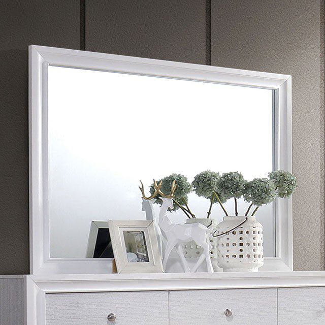 White Chrissy Mirror CM7552M By Furniture of America