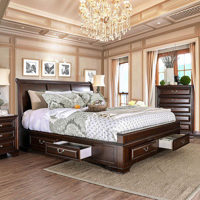 Brown Cherry Brandt Bed CM7302CH By Furniture of America 7