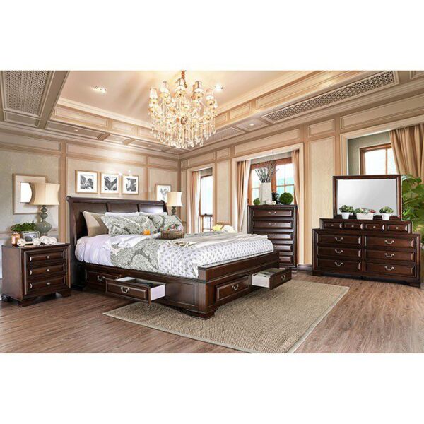 Brown Cherry Brandt Bed CM7302CH By Furniture of America 9