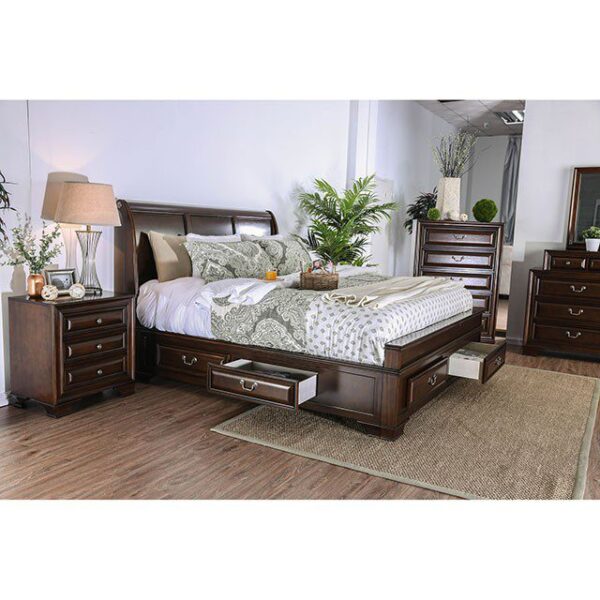 Brown Cherry Brandt Bed CM7302CH By Furniture of America 8