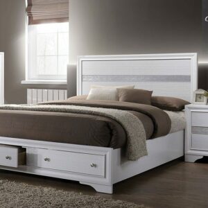White Chrissy Bed CM7552 By Furniture of America
