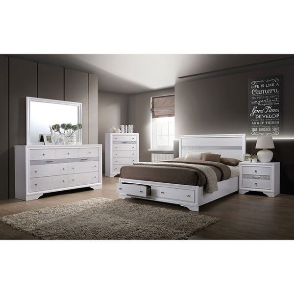 White Chrissy Bed CM7552 By Furniture of America 7