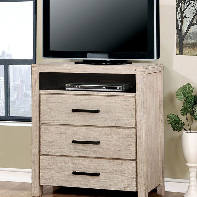 Strasburg Media Chest CM7382WH-TV By Furniture of America