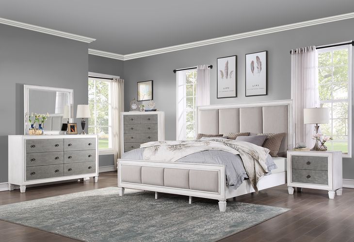 Light Gray Linen Katia Bed By ACME 8