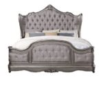 Velvet & Antique Platinum Finish Ausonia Bed by ACME 16