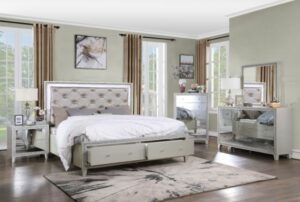 Sliverfluff Bed With Storage By Acme | Mobilia Cleopatra Sliverfluff Bed With Storage by ACME