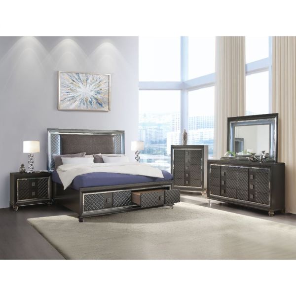 Sawyer Queen Bed W/Led & Storage by ACME