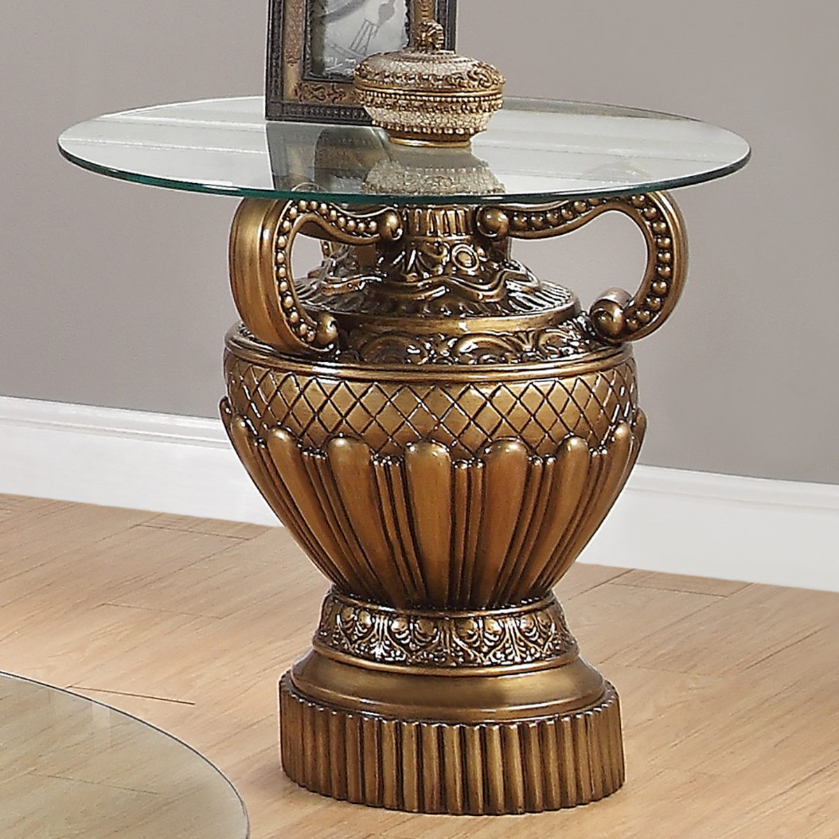 Bronze End Table HD-8908B By Homey Design