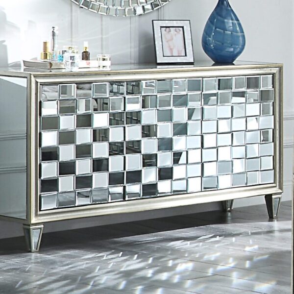 Silver 5 PCs Eastern King Bed HD-1090 By Homey Design 13