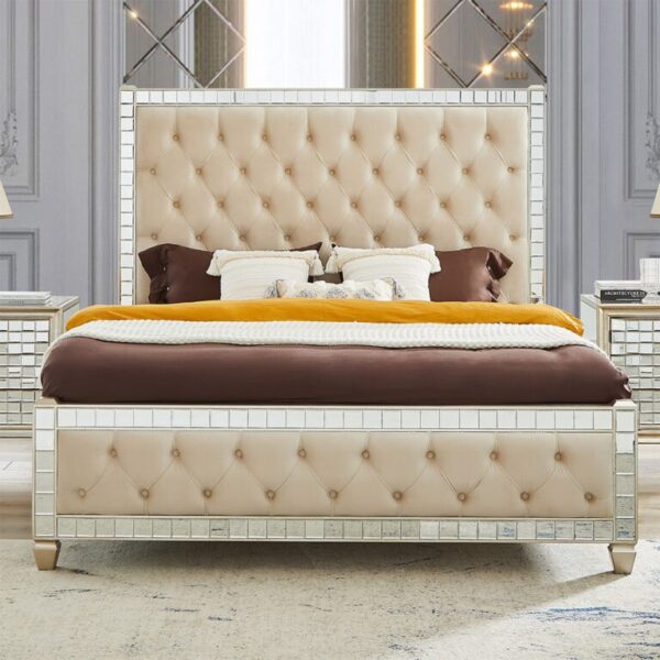 Silver 5 PCs Eastern King Bed HD-1090 By Homey Design 11