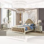 Champagne Silver Gold 5 PCs Bedroom Set HD-6000 By Homey Design Homey Design Special Orders Mobilia Cleopatra 23 Champagne Silver Gold 5 PCs Bedroom Set HD-6000 By Homey Design 23