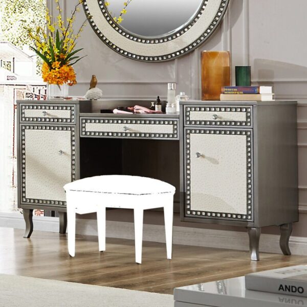 Dark Silver Grey 5 PCs Bedroom Set HD-3590 By Homey Design 14