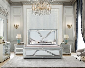 Champagne Silver 5PCs Bedroom Set HD-6045 By Homey Design