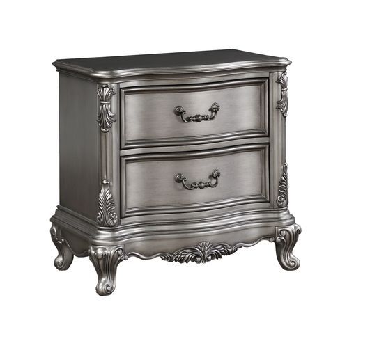 Antique Platinum Finish Ausonia Nightstand BD00604 by ACME