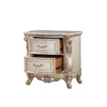 Golden Ivory Finish Gorsedd Nightstand W/Marble Top 27443 by ACME Luxury Bedroom Furniture Mobilia Cleopatra 17 Golden Ivory Finish Gorsedd Nightstand W/Marble Top 27443 by ACME 17