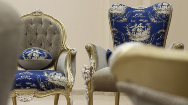 Handmade 5Pcs- Napoleon Blue Sofa Set - Image 13