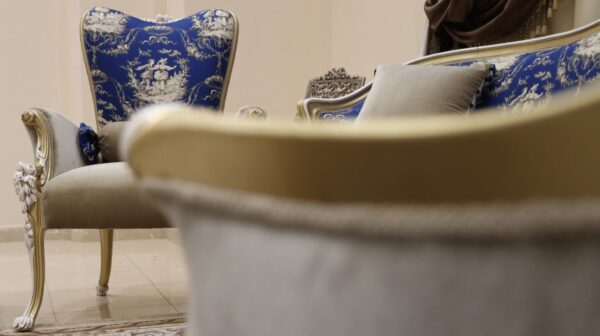 Handmade 5Pcs- Napoleon Blue Sofa Set - Image 9