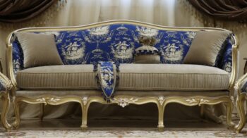 Handmade Napoleon Blue Sofa