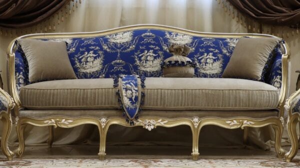 Handmade 5Pcs- Napoleon Blue Sofa Set - Image 5