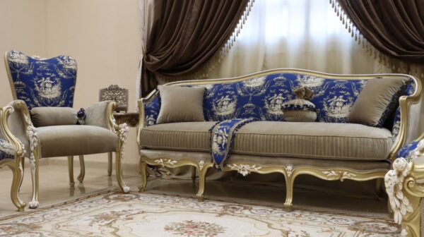 Handmade Napoleon Blue Sofa - Image 5