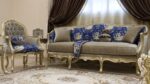 Handmade 5Pcs- Napoleon Blue Sofa Set 38