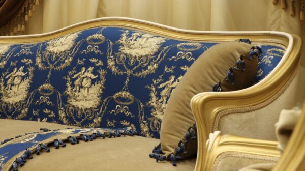 Handmade 5Pcs- Napoleon Blue Sofa Set - Image 2
